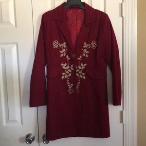 Maroon embroidered jacket